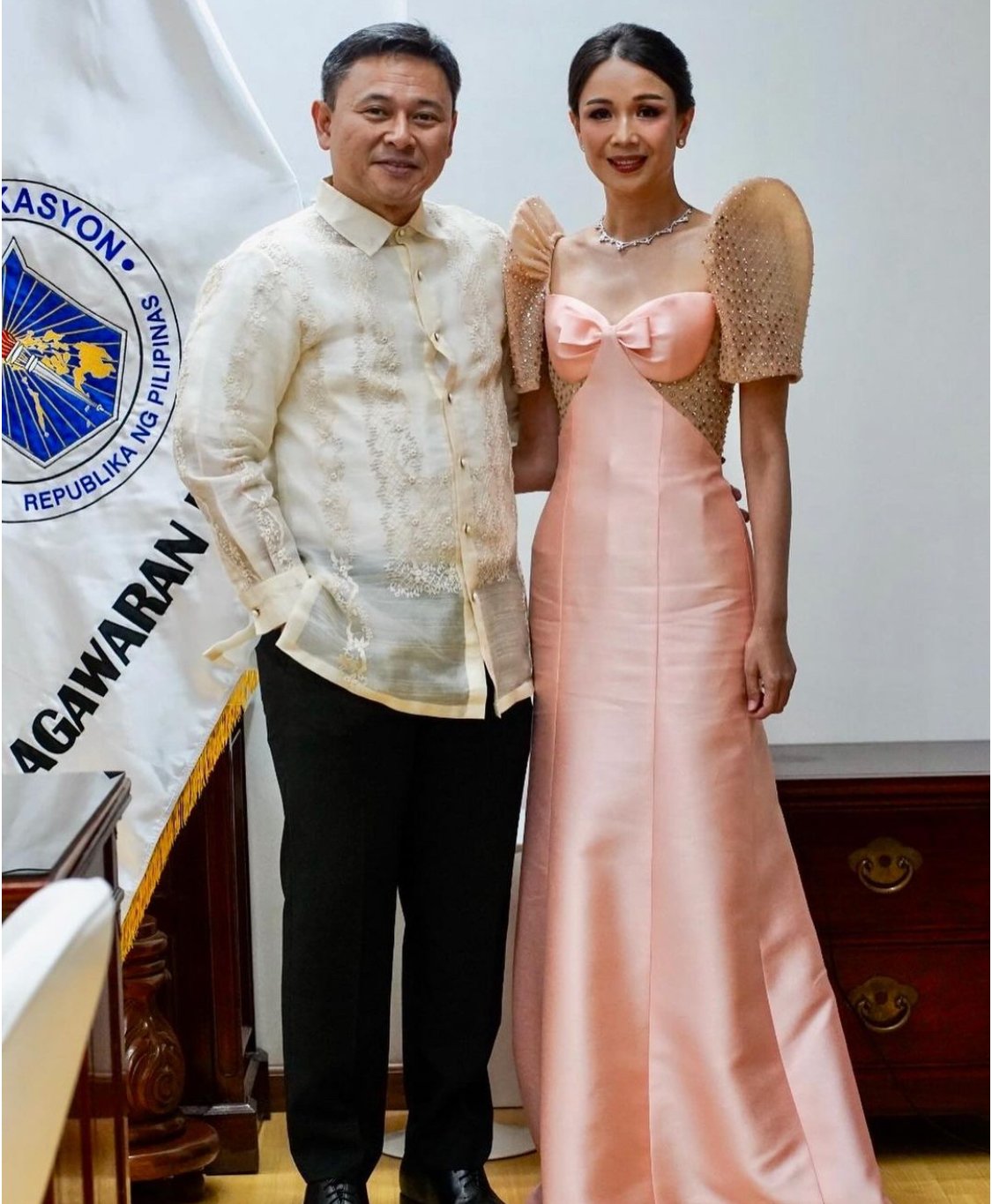 DEPARTMENT of Education Secretary Sonny Angara and Tootsy Angara in Mark Bumgarner.